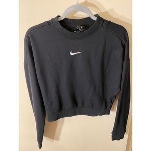 Nike Black Cropped Sweatshirt with Back Cutout